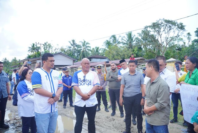 Cagubsu, Bobby Nasution, tinjau jalan rusak di Nias Utara