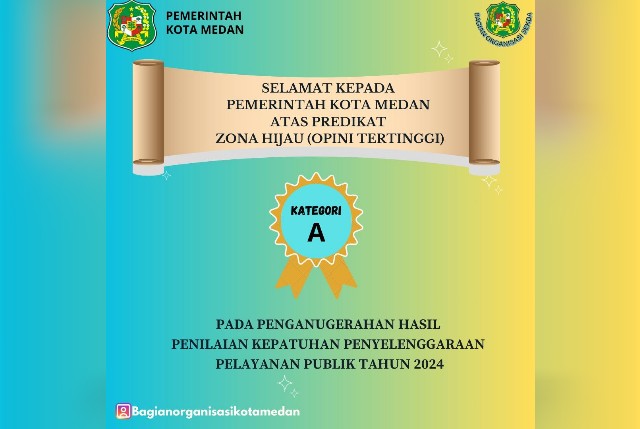 Pemkot Medan raih predikat hijau