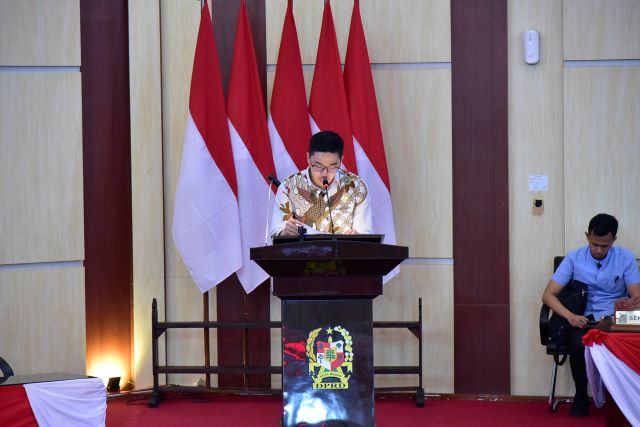 Anggota DPRD Medan Fraksi PDI Perjuangan, Agus Setiawan,sampaikan laporan Reses Dapil IV