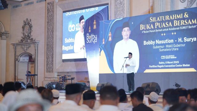 Gubernur Sumut, Bobby Nasution, pada buka puasa tim pemenangan di Medan