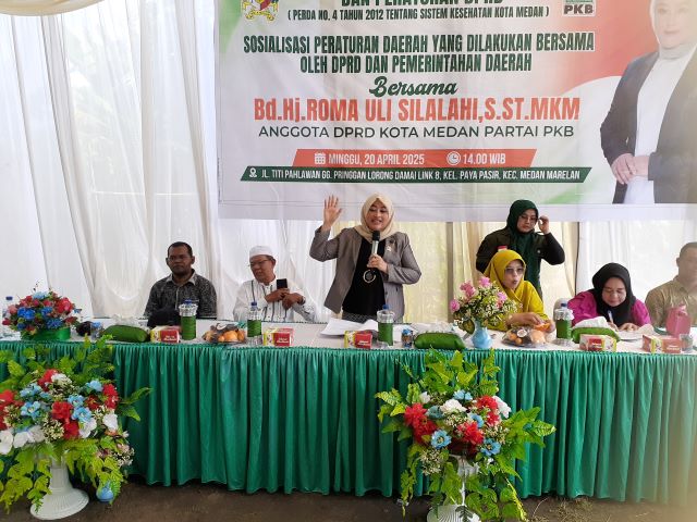Anggota DPRD Medan Fraksi Hanura-PKB, Roma Uli Silalahi, gelar Sosper IV TA 2025 di Marelan 1