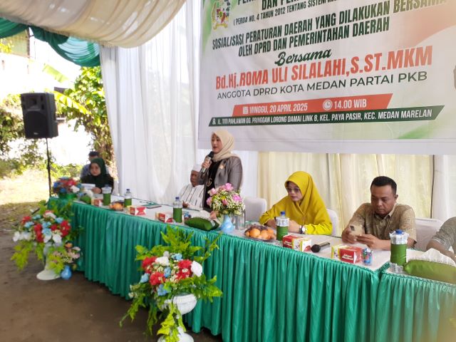Anggota DPRD Medan Fraksi Hanura-PKB, Roma Uli Silalahi, gelar Sosper IV TA 2025 di Marelan 2