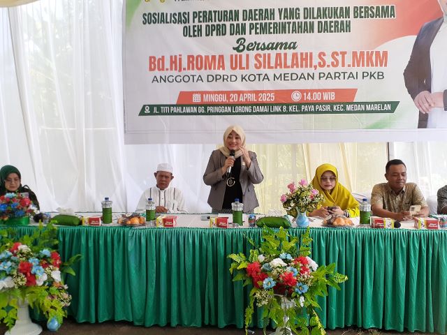 Anggota DPRD Medan Fraksi Hanura-PKB, Roma Uli Silalahi, gelar Sosper IV TA 2025 di Marelan