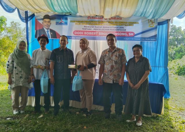 Anggota DPRD Medan Fraksi Partai Demokrat, Dodi R Simangunsong, gelar Sosialisasi ke 5 TA 2025 di Medan Amplas 1
