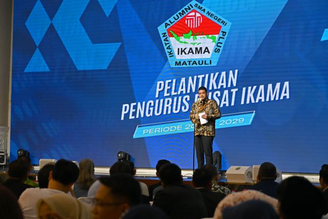Gubernur Sumut, Bobby Nasution, pada pelantikan IKA Matauli