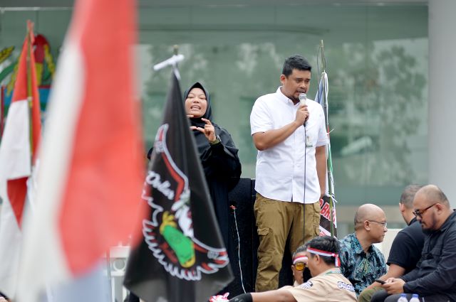 Gubernur Sumut, Bobby Nasution, terima demo Ojek Online