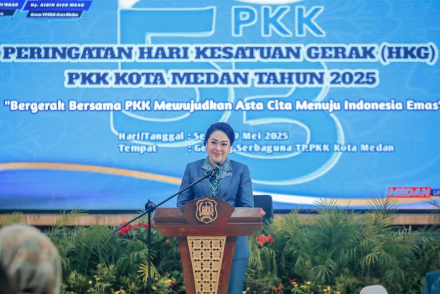 Ketua TP PKK Kota Medan, Airin Rico Waas, pada HUT HGK 2025
