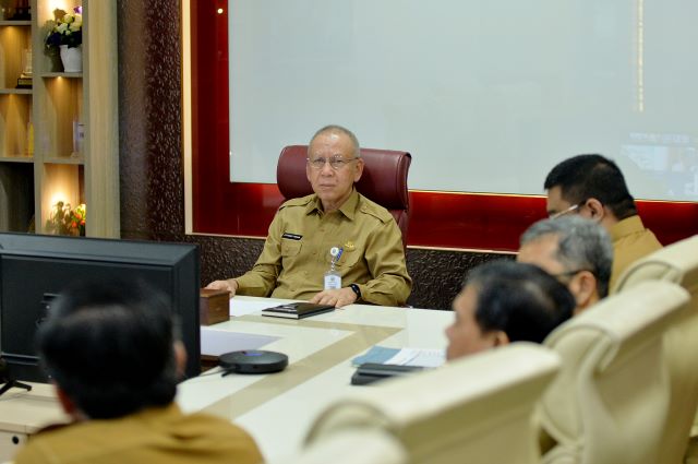 Pj Sekdaprov Sumut, M Armand Effendy Pohan, ikuti Rakor Pengendalian Inflasi 2025 secara virtual