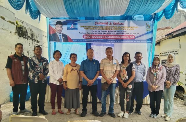 Anggota DPRD Medan Fraksi Demokrat, Dodi R Simangunsong, gelar Sosper VI TA 2025 di Medan Denai