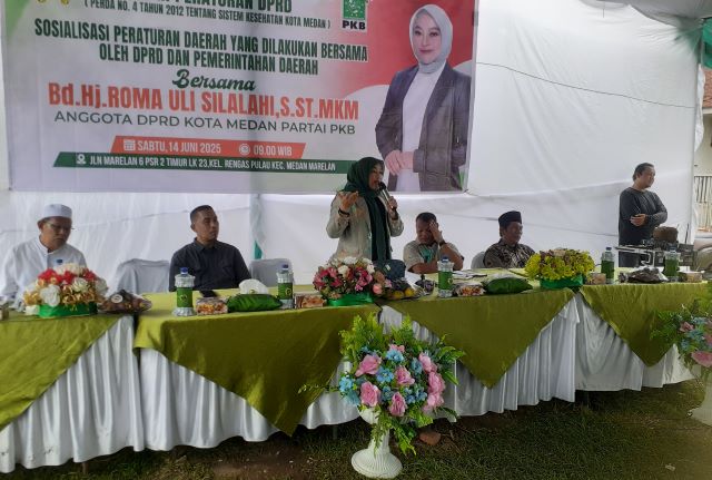 Anggota DPRD Medan Fraksi Hanura-PKB, Roma Uli Silalahi, gelar Sosper VI TA 2025 di Rengas Pulau