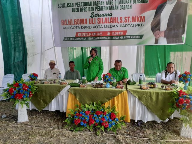 Anggota DPRD Medan Fraksi Hanura-PKB, Roma Uli Silalahi, gelar Sosper VI TA 2025 di Terjun 1
