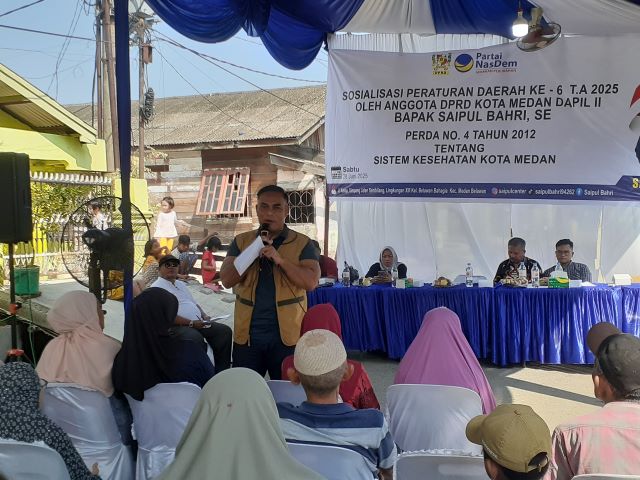 Anggota DPRD Medan Fraksi NasDem, Saipul Bahri, gelar Sosper VI TA 2025 di Belawan 1