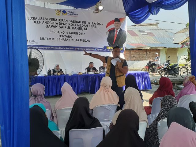 Anggota DPRD Medan Fraksi NasDem, Saipul Bahri, gelar Sosper VI TA 2025 di Belawan