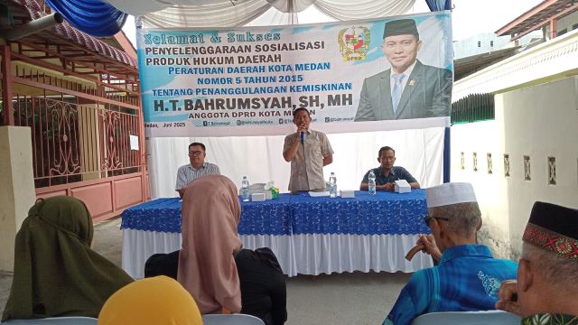 Anggota DPRD Medan Fraksi PAN, T. Bahrumsyah, gelar Sosper VI TA 2025 di Jalan Ciliwung Belawan