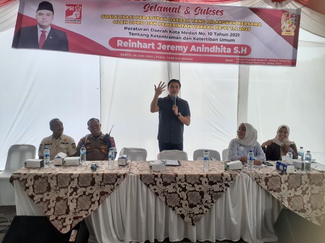 Anggota DPRD Medan Fraksi PSI, Reinhart Jeremy Anindhita, gelar Sosper VI TA 2025 di Medan Timur 1