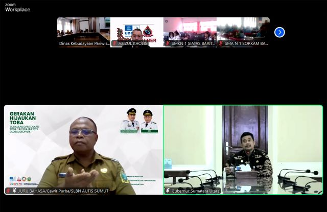 Gubernur Sumut, Bobby Nasution, Zoom Meeting Edukasi Toba Caldera Unesco Global Geopark