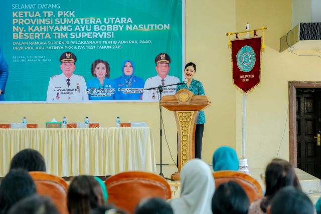 Ketua TP PKK Sumut, Kahiyang Ayu, melakukan supervisi ke Kabupaten Dairi