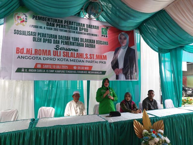 Anggota DPRD Medan Fraksi Hanura-PKB, Roma Uli Silalahi, gelar Sosper VI TA 2025 di Marelan sesi 2