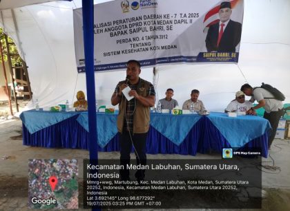 Anggota DPRD Medan Fraksi NasDem, Saipul Bahri, gelar Sosper VII TA 2025 di Kelurahan Besar, Medan Labuhan 1