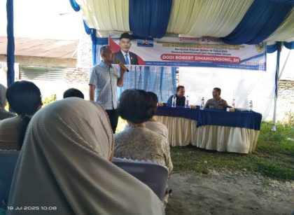 Anggota DPRD Medan Fraksi Partai Demokrat, Dodi Robert Simangunsong, gelar Sosper VII TA 2025 di Medan Denai