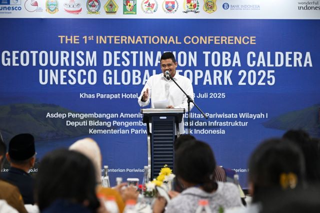 Gubernur Sumut, Bobby Nasution, pada International Conference di Danau Toba