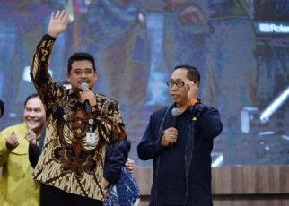 Gubernur Sumut, Bobby Nasution, pada festival Kementerian UMKM di Siborongborong