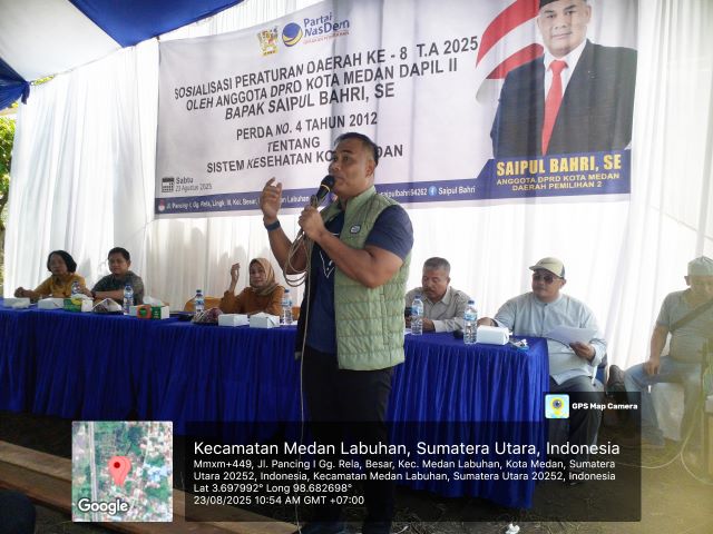 Anggota DPRD Medan Fraksi NasDem, Saipul Bahri, gelar Sosper VIII TA 2025 di Medan Labuhan 1