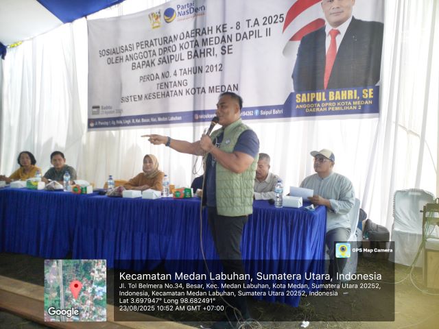 Anggota DPRD Medan Fraksi NasDem, Saipul Bahri, gelar Sosper VIII TA 2025 di Medan Labuhan