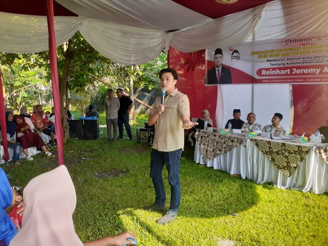 Anggota DPRD Medan Fraksi PSI, Reinhart Jeremy Anindhita, gelar Sosper VIII TA 2025 di Medan Deli