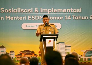 Gubernur Sumut, Bobb Nasution pada Sosialisasi dan Implementasi Permen ESDM