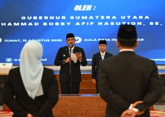 Gubernur Sumut, Bobby Nasution, lantik 5 pejabat eselon II Pemprov Sumut