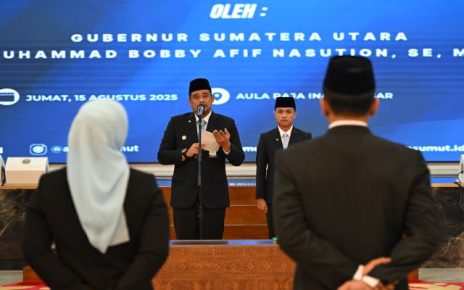 Gubernur Sumut, Bobby Nasution, lantik 5 pejabat eselon II Pemprov Sumut