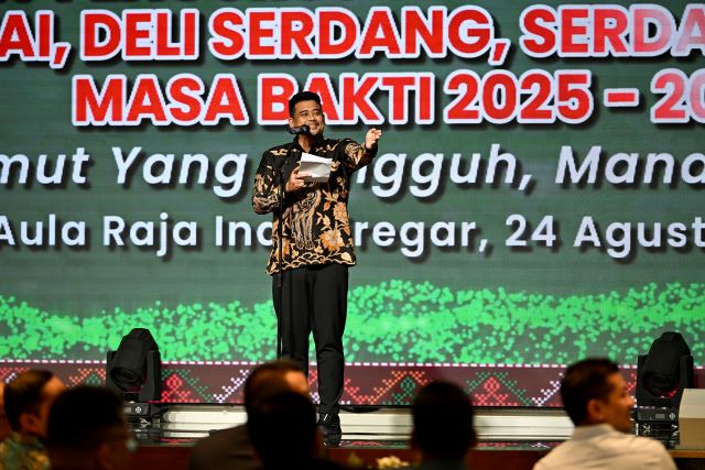 Gubernur Sumut, Bobby Nasution, pada pelantikan Pordasi Sumut