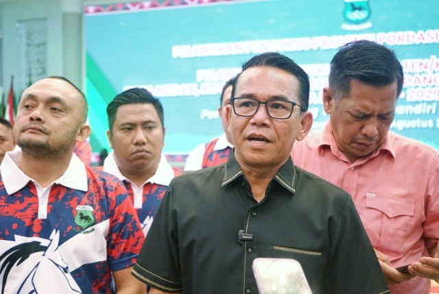 Wakil Wali Kota Medan, Zakiyuddin Harahap, beri keterangan usai pelantikan Pordasi di Kantor Gubernur