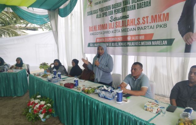 Anggota DPRD Medan Fraksi Hanura-PKB, Roma Uli Silalahi, gelar Sosper IX di Medan Marelan 2