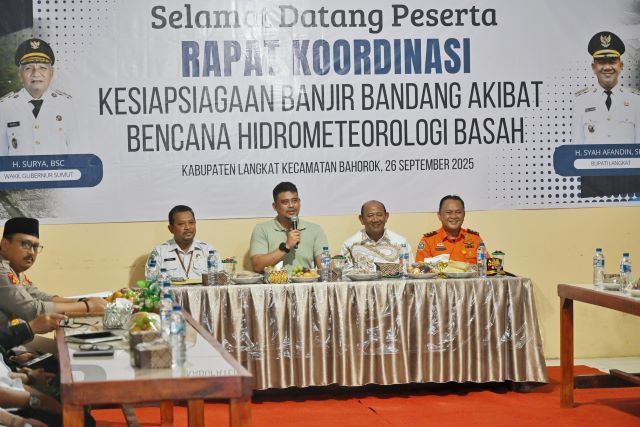Gubernur Sumut, Bobby Nasution, Rakor BMKG di Bahorok Langkat