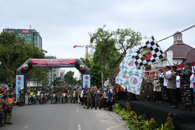 Gubernur Sumut, Bobby Nasution, pada Gelar Pasukan Patroli Gabungan Simpatik untuk Indonesia Damai
