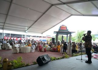 Gubernur Sumut, Bobby Nasution, pada Perayaan Kumbhabhisegam di Langkat