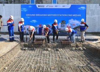 Wakil Wali Kota Medan, Zakiyuddin Harahap, pada Ground Breaking Mother Station CNG di Medan Labuhan