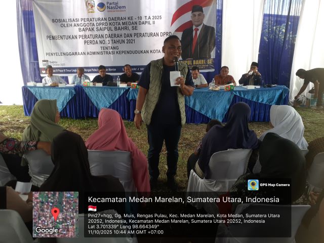 Anggota DPRD Medan Fraksi NasDem, Saipul Bahri, gelar Sosper X TA 2025 di Marelan