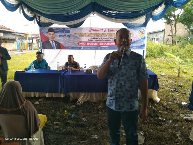 Anggota DPRD Medan Fraksi Partai Demokrat, Dodi Robert Simangunsong, gelar Sosper X TA 2025 di Medan Denai