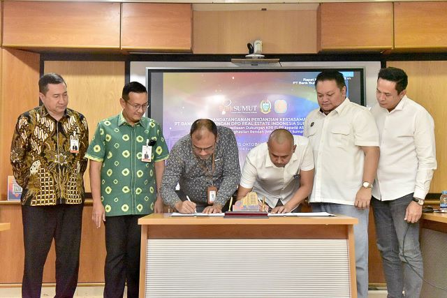 Bank Sumut & REI teken perjanjian kerja sama Program Penyediaan Dukungan KPR subsidi