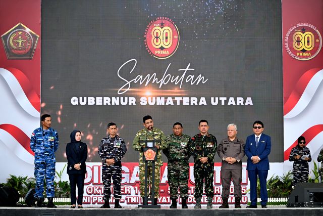 Gubernur Sumut, Bobby Nasution, pada HUT TNI ke 80