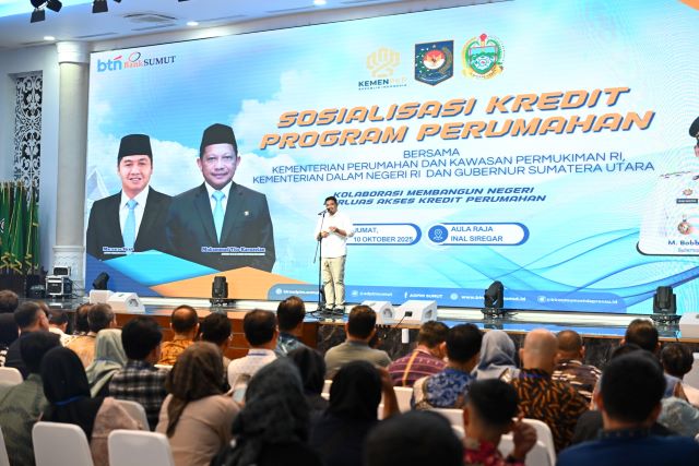 Gubernur Sumut, Bobby Nasution, pada sosialisasi Kredit Perumahan Sumut