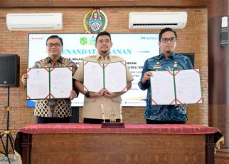 Gubernur Sumut, Bobby Nasution, Wali Kota Medan, Rico Waas dan Bupati Deliserdang, Asri Ludin Tambunan, tandatangani MoU kelola sampah jadi energi listrik