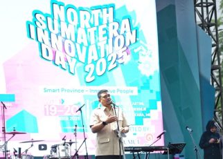 Gubernur Sumut, Bobby Nasution, berikan sambutan pada pembukaan North Sumatera Inovation Day
