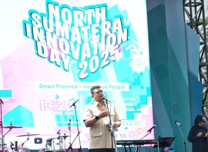 Gubernur Sumut, Bobby Nasution, berikan sambutan pada pembukaan North Sumatera Inovation Day