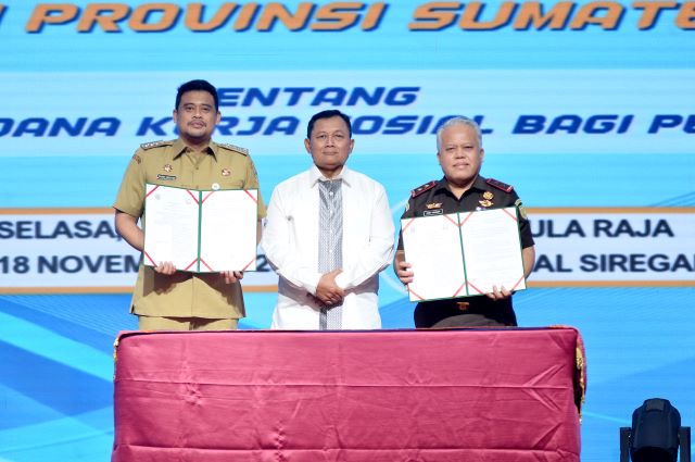 Gubernur Sumut, Bobby Nasution dan Kajatisu, Harli Siregar, tanda tangani MoU