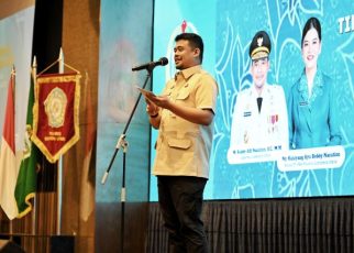 Gubernur Sumut, Bobby Nasution, pada penutupan lomba tata tertib PKK