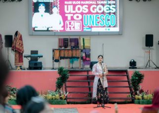 Ketua Dekranasda Sumut, Kahiyang Ayu, hadiri Peringatan Hari Ulos Nasional Tahun 2025 di Anjungan Sumut, TMII Jakarta